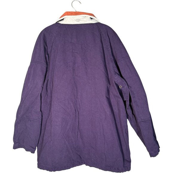 Vintage Timberland Men's Purple Orange Cotton Jacket Utility Parka Outdoors XL - Picture 2 of 10